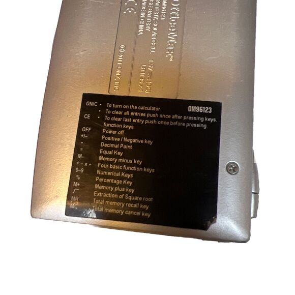 Office Max OM96123 2 Power Calculator | Battery, Solar Cell | Tested - Picture 8 of 8